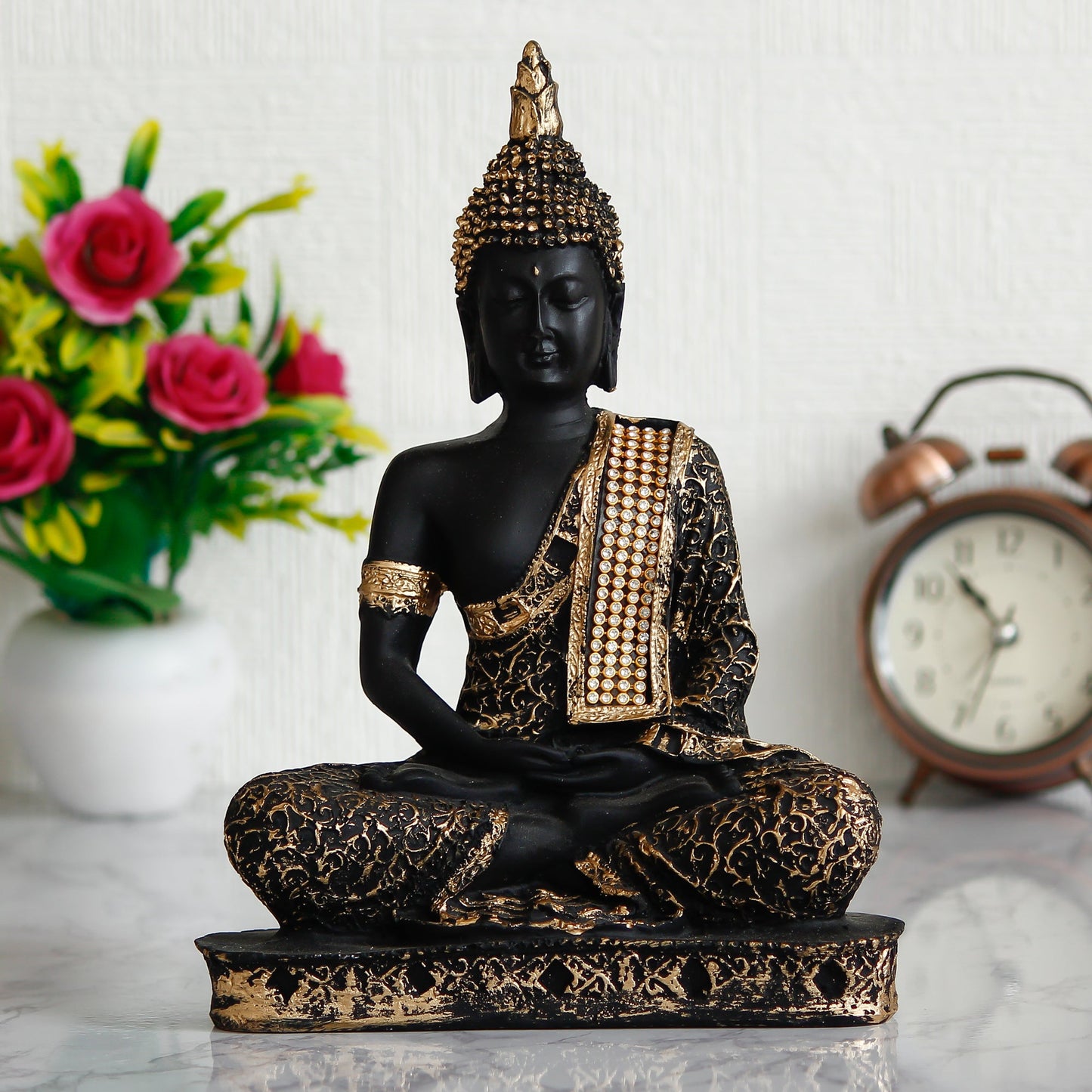 Golden Meditating Lord Buddha Handcrafted